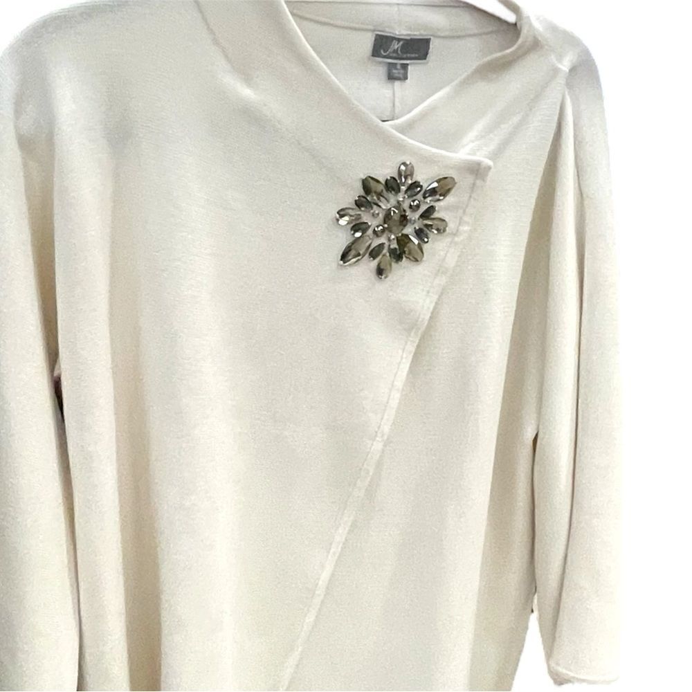 Jm Collection Wool With Fancy Brooch Button Neck.… - image 3